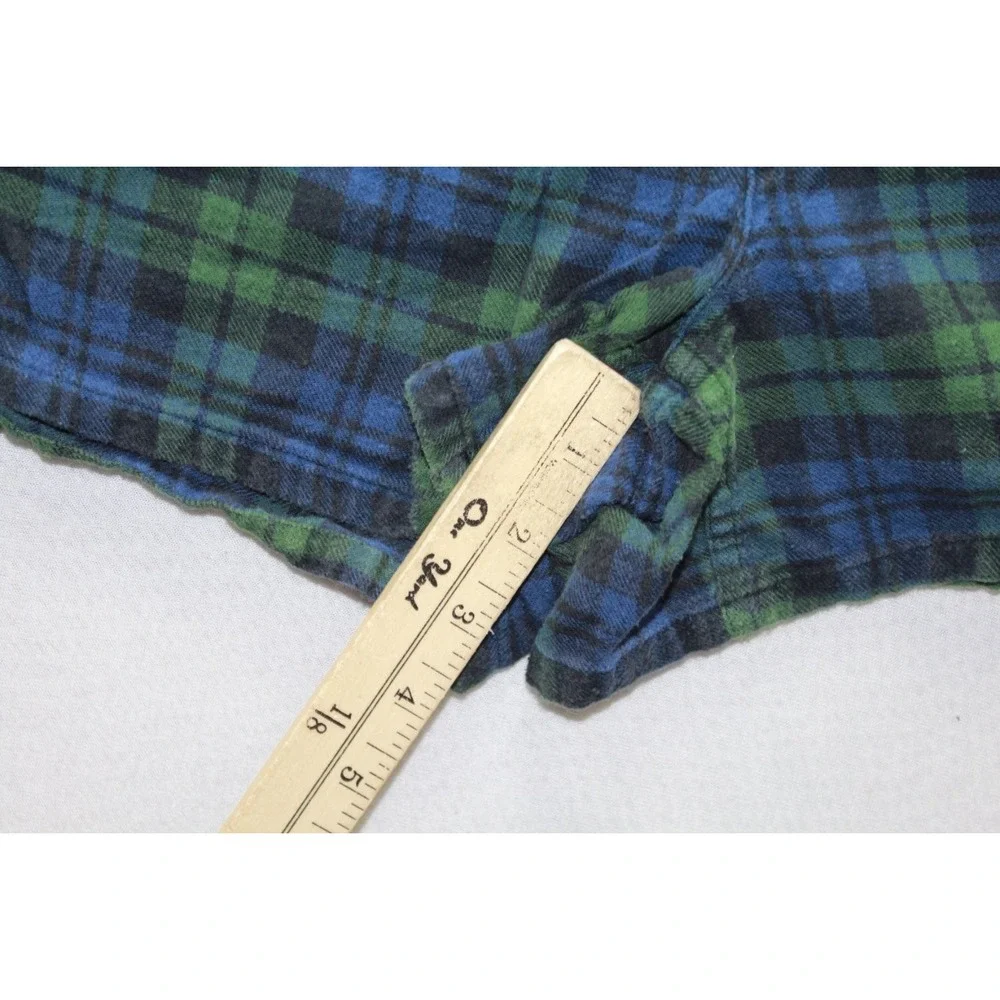 Disneyland Resort Grumpy Pajama Shorts Mens XL Blue Green Plaid Flannel Disney